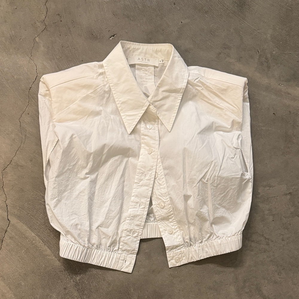 Astr White Button Down Shirt
